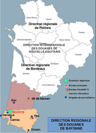 cartographie direction régionale des douanes de Bayonne 2017 